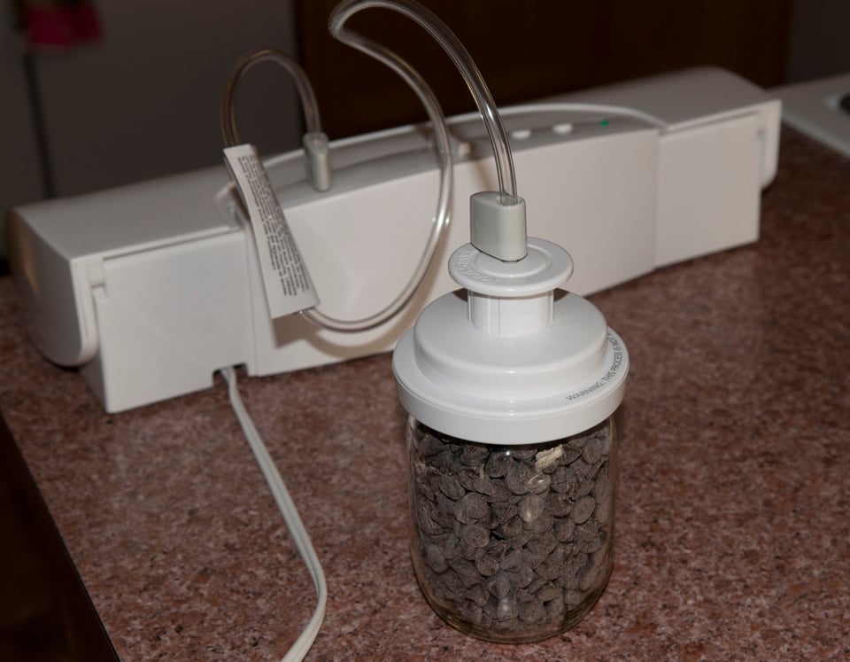 The Food Saver Jar Sealer in use