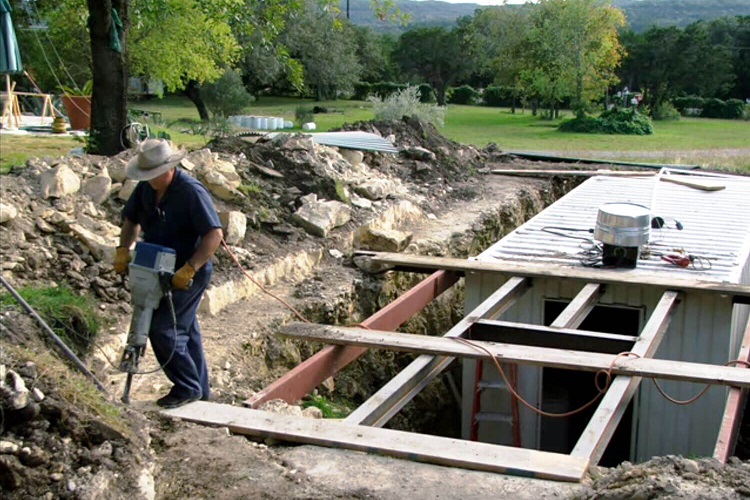 burying shipping container