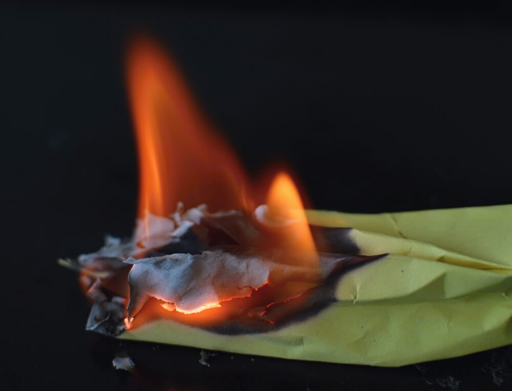 burning paper